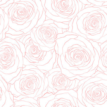 Roses Seamless Vector Pattern