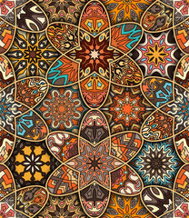 Seamless pattern. Vintage decorative elements. Hand drawn background. Islam, Arabic, Indian, ottoman motifs. Perfect for printing on fabric or paper.