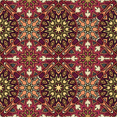 Seamless pattern. Vintage decorative elements. Hand drawn background. Islam, Arabic, Indian, ottoman motifs. Perfect for printing on fabric or paper.