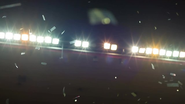 confetti stadium celebration at american football game