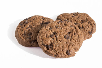 Cookies caramel sur fond blanc