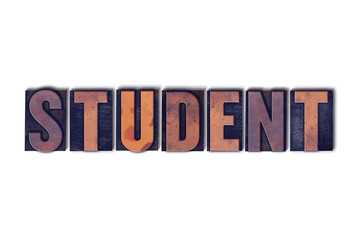 Student Concept Isolated Letterpress Word