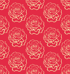 Rose pattern. Retro abstract illustration with rose pattern on red background for decoration design. Vector image