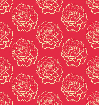 Rose pattern. Retro abstract illustration with rose pattern on red background for decoration design. Vector image