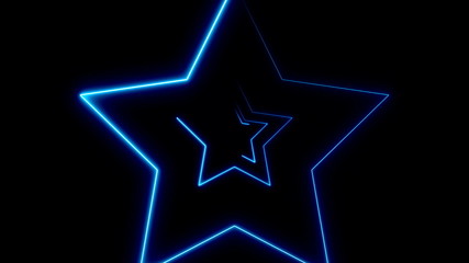 Obraz premium Abstract background with neon stars. 3d rendering
