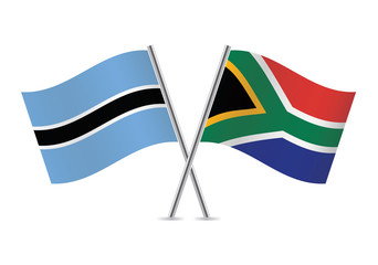 Botswana and South Africa flags.Vector illustration.