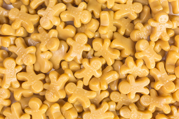 background of gummy candy gingerbread men