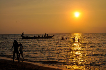Fototapeta premium Sunset on Rabbit Island - Cambodia
