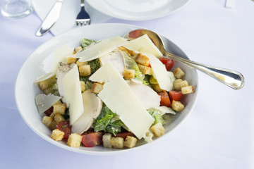 dietary salad decorated with cheese