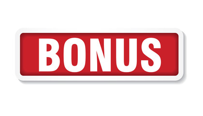 bonus tag label peeler sticker on white background