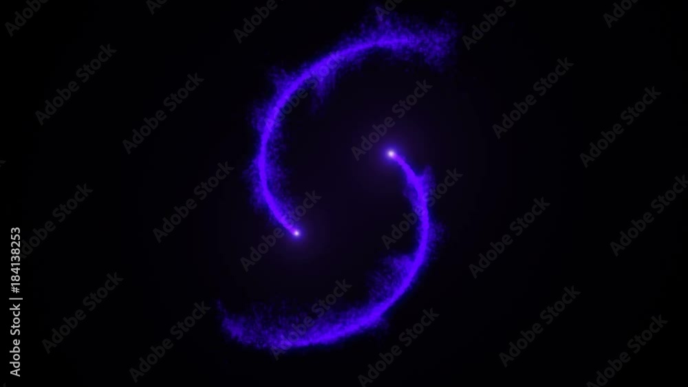 Poster opening intro flash light, lens flare, rotation particles. 3d rendering