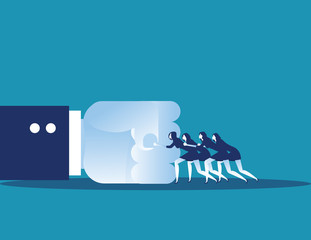 Small business challenge Big business. Concept business vector illustration.