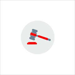 Judge gavel icon. Hummer