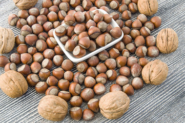 walnut and shelled hazelnut pictures side by side in a separate plate
standing side by side in separate plate of shelled hazelnuts and shelled walnuts pictures

