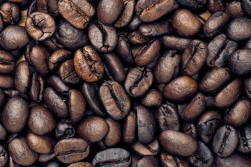 Coffee Beans Background. Close Up