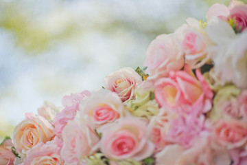 flower background. backdrop wedding decoration. Rose pattern. Wall flower