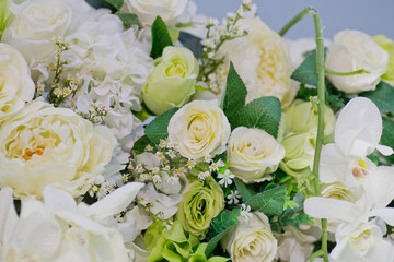 flower background. backdrop wedding decoration. Rose pattern. Wall flower