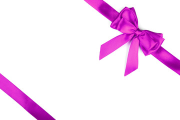 Purple ribbon with bow