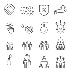 Fototapeta premium People Icons Line Work Group Team Vector