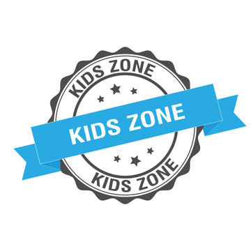 Kids zone stamp illustration
