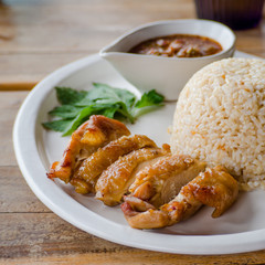 Thai grilled chicken rice.