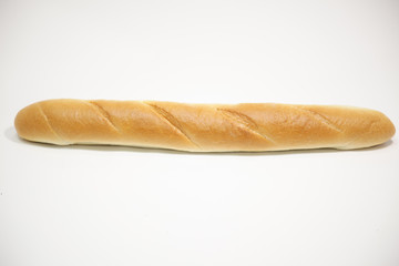 Baguette Loaf of French Bread, Isolated on White