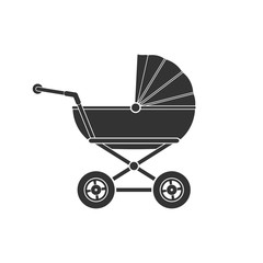 Fototapeta na wymiar Baby stroller icon isolated on white background. Children pram, baby carriage icon vector illustration