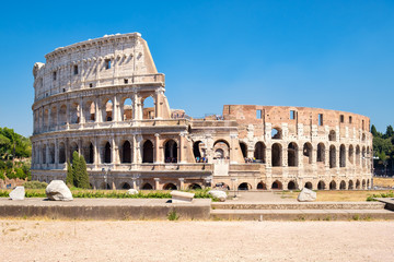 Fototapeta na wymiar The ruins of the Colosseum in Rome