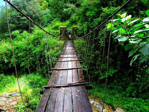 Wooden bridge in Nepal