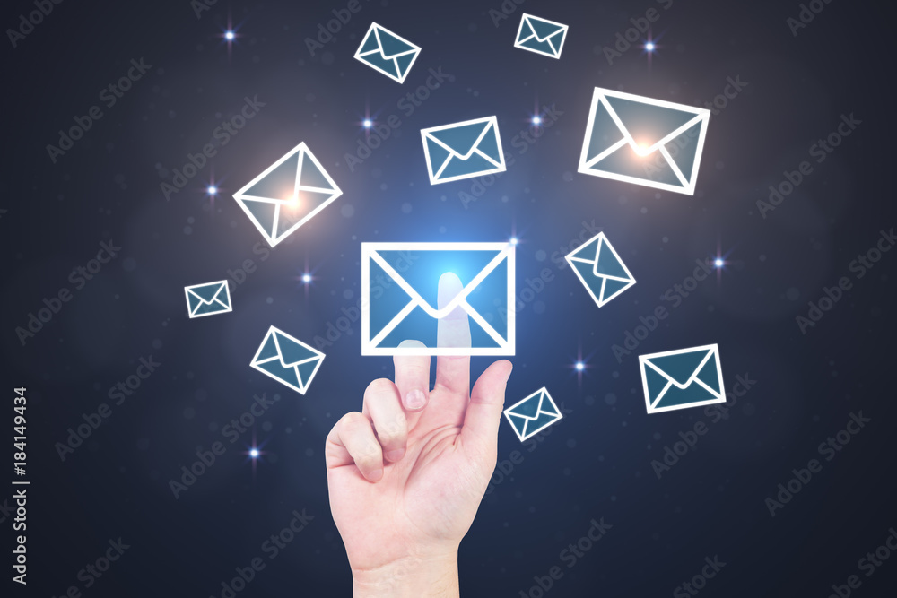Aufkleber email networking concept