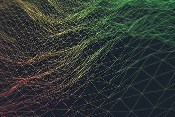 Polyagonal wave wallpaper