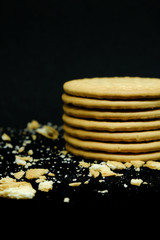 Wafers on a plain background