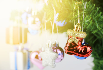Christmas tree with Morning light Happy New Year Welcome