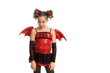 The girl in a suit of a devil