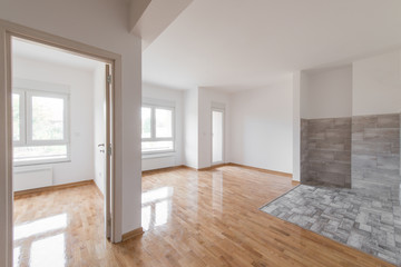 White empty interior of new modern apartment