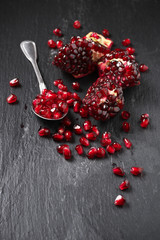 Pomegranate on black