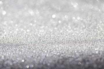 silver sparkles close up