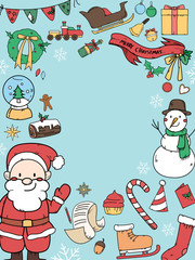 Round frame of Christmas decorations