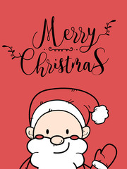 Fototapeta na wymiar Cute Santa Claus Christmas Greeting Card.