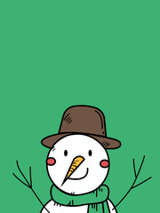 Cute Snow Christmas Greeting Card.