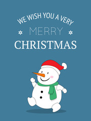 Cute Snow Christmas Greeting Card.