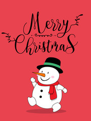 Cute Snow Christmas Greeting Card.