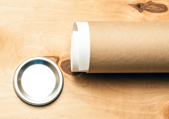 brown paper tube isolated on white background