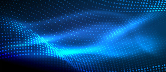 Obraz premium Glowing abstract wave on dark, shiny motion