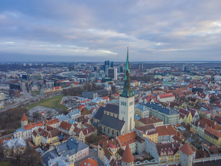 Aerial view Tallinn Old Town