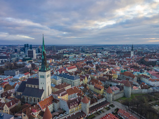 Aerial view Tallinn Old Town