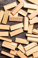 scattered wooden sticks from jenga
