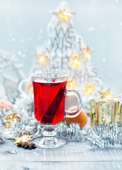Mulled wine Christmas window decoration lights ornaments