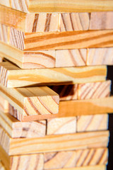Obraz na płótnie Canvas tower of wooden jenga sticks