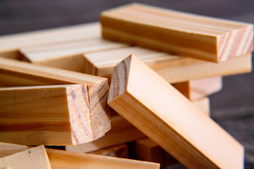 scattered wooden sticks from jenga